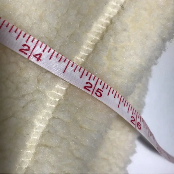 Liz Claiborne Cream Colored Sherpa Half Zip Faux Sherling Jacket - Picture 13 of 14